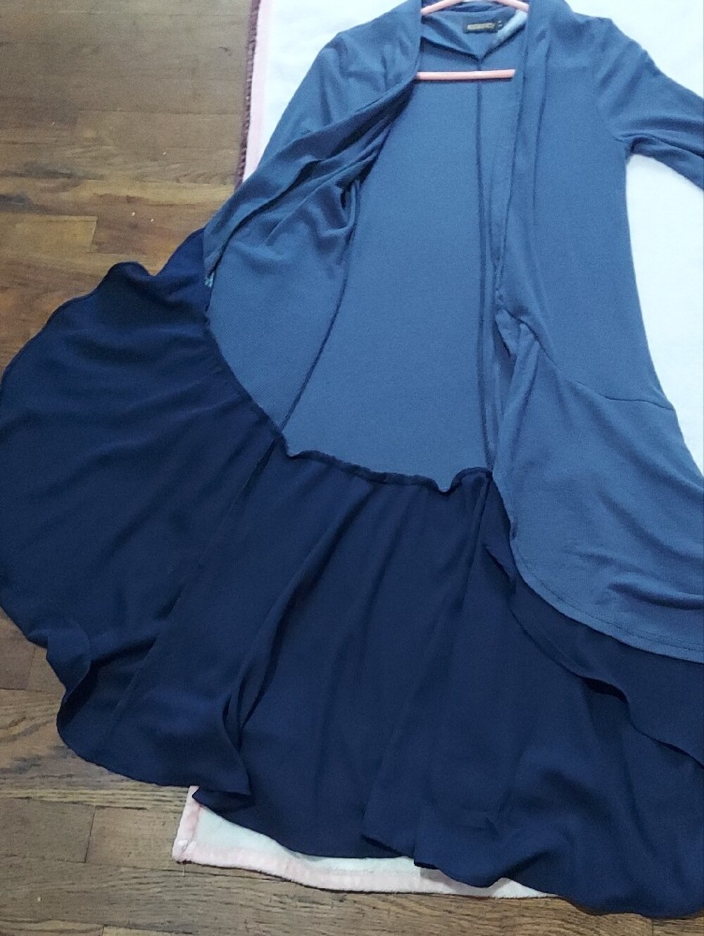 5 for $10 M&M Reborn Navy Layered Open-Front Long Sleeve Dress - Picture 6 of 8